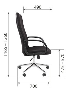 Офисное кресло CHAIRMAN 278 хром, ткань, черный